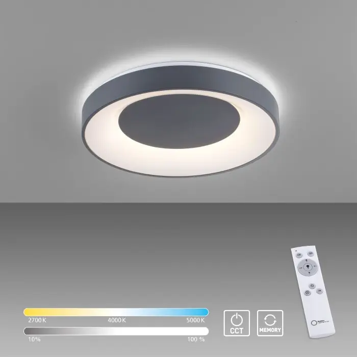 Leuchten-Direkt ANIKA Plafondlamp LED Antraciet, 1-licht, Afstandsbediening Exclusieve Aanbieding