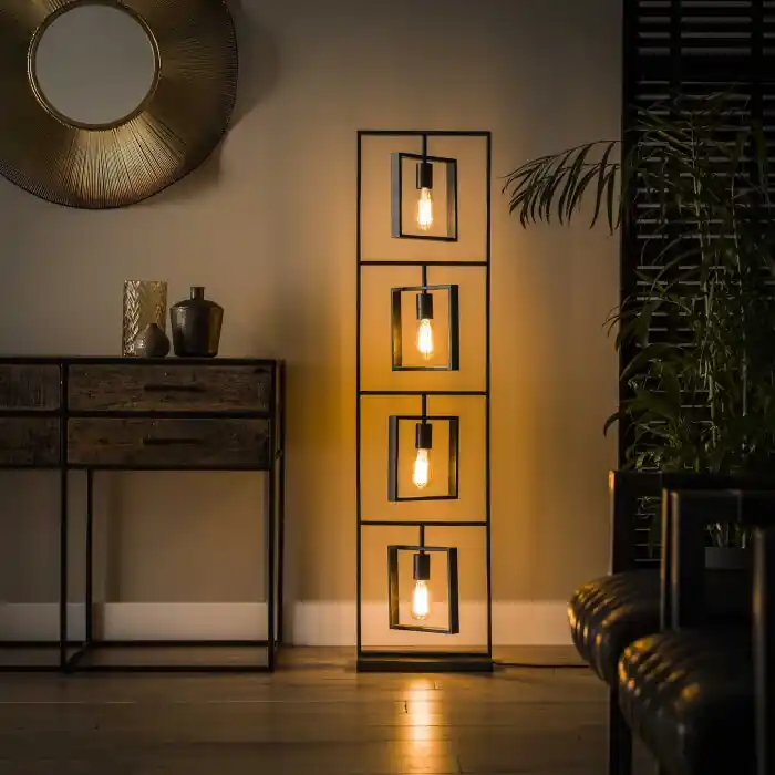 Marcon Staande lamp Zwart, 4-lichts Express Levering
