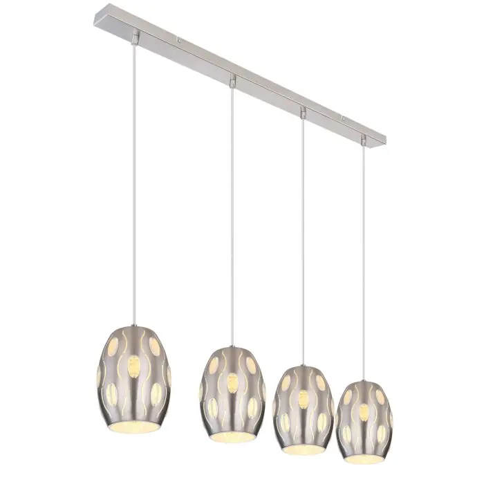 Korting Globo NARRI Hanger Nikkel mat, 4-lichts