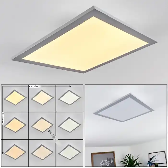 Farc Plafondlamp LED Zilver, 1-licht, Afstandsbediening Meest Verkocht