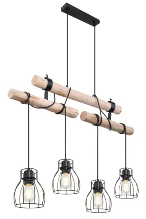 Aanbieding Globo MINA Hanger Zwart, 4-lichts
