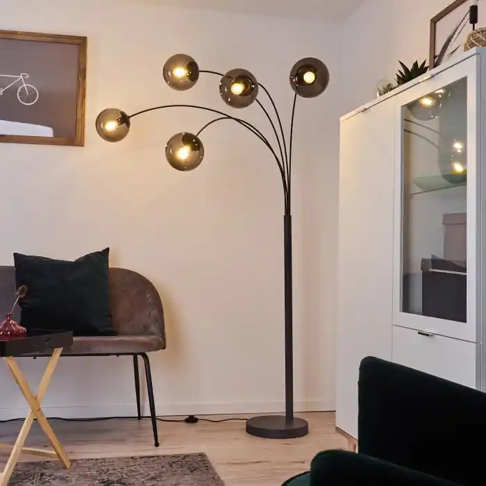 Mesas Staande lamp Antraciet, 5-lichts Goedkoop