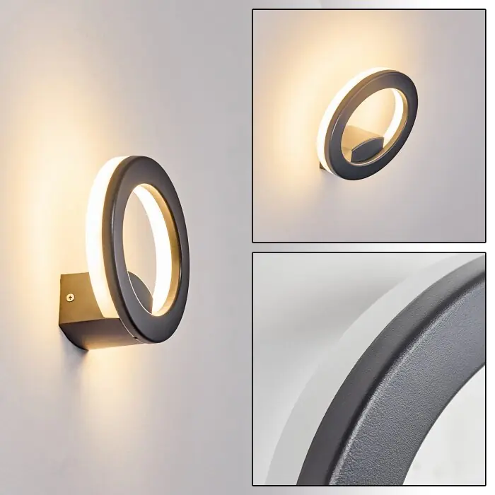 Nevis Muurlamp LED Antraciet, 1-licht Lage Kosten