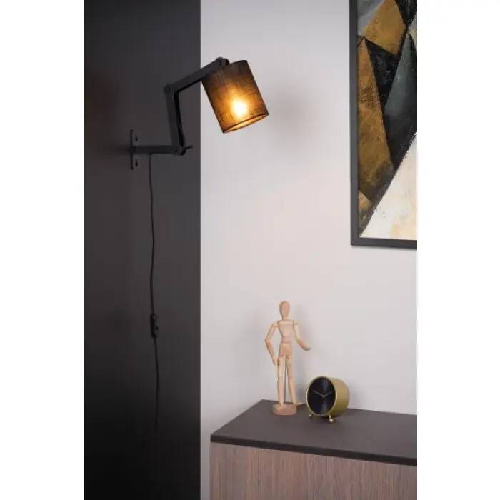 Hete Deal Lucide TAMPA Muurlamp Zwart, 1-licht