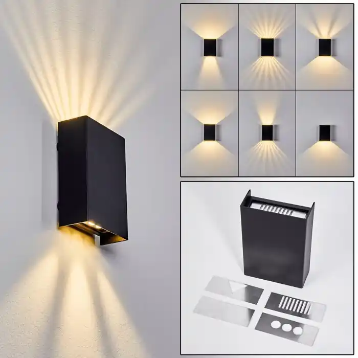 Hete Deal Benin Muurlamp LED Zwart, 1-licht