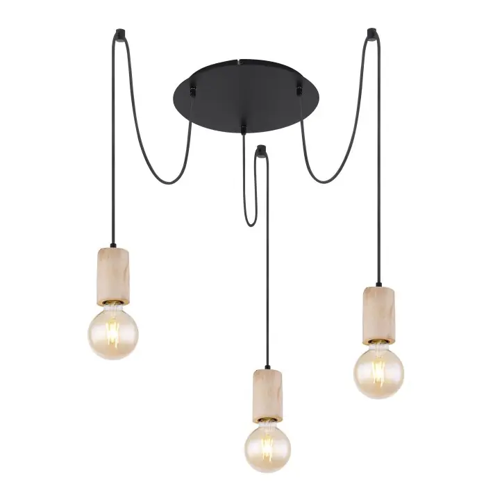 Globo JOSEBA Hanger Zwart, 3-lichts Superprijs