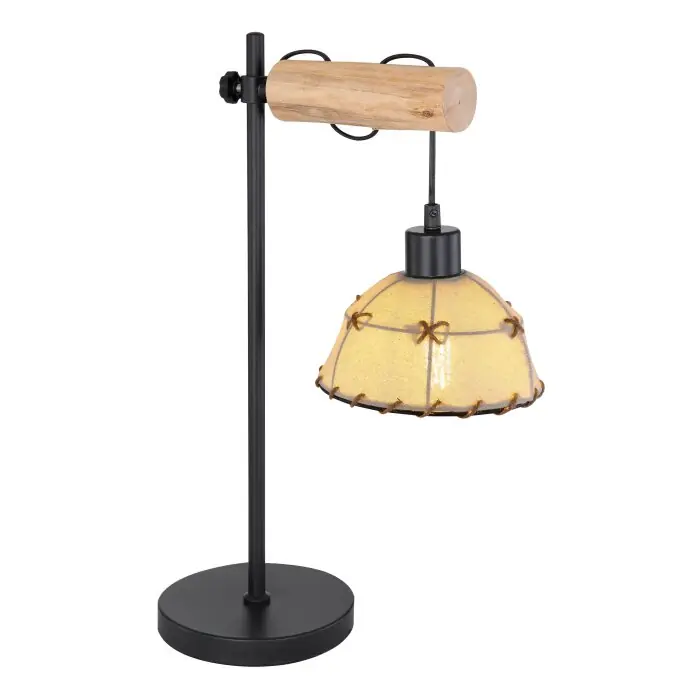 Globo REX Tafellamp Hout licht, Zwart, 1-licht Meest Verkocht