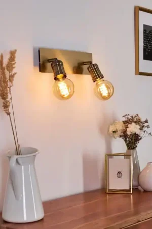 Aanbieding Lagunita Muurlamp Goud, 2-lichts