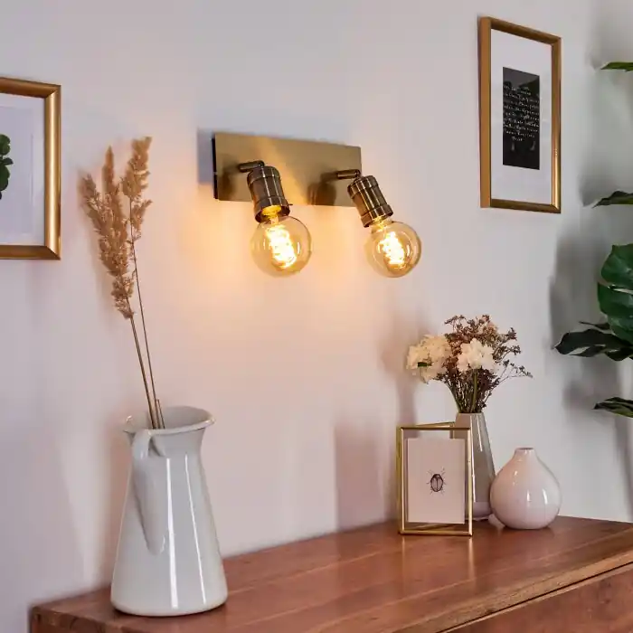 Aanbieding Lagunita Muurlamp Goud, 2-lichts