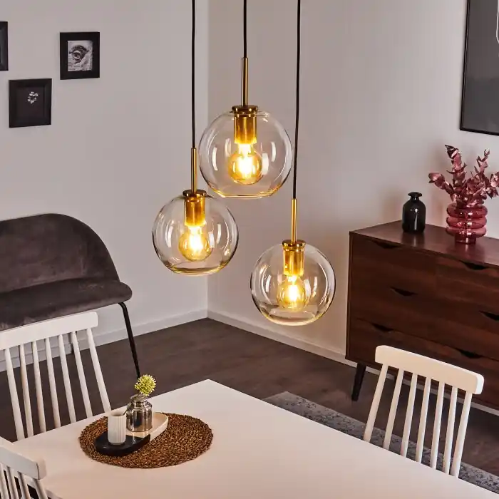 Tijdelijk Beschikbaar Karo Hanglamp Messing, Zwart, 3-lichts