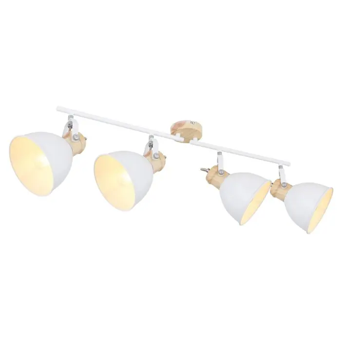 Aanbieding Globo WIHO Spotlamp Hout donker, Wit, 4-lichts