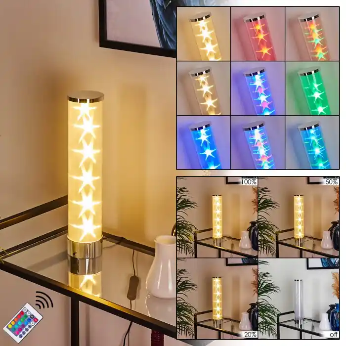 Hatara Tafellamp LED Chroom, 1-licht, Afstandsbediening, Kleurwisselaar Shop Nu