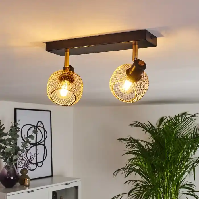 Express Levering Pipisu Plafondlamp Goud, Messing, Zwart, 2-lichts