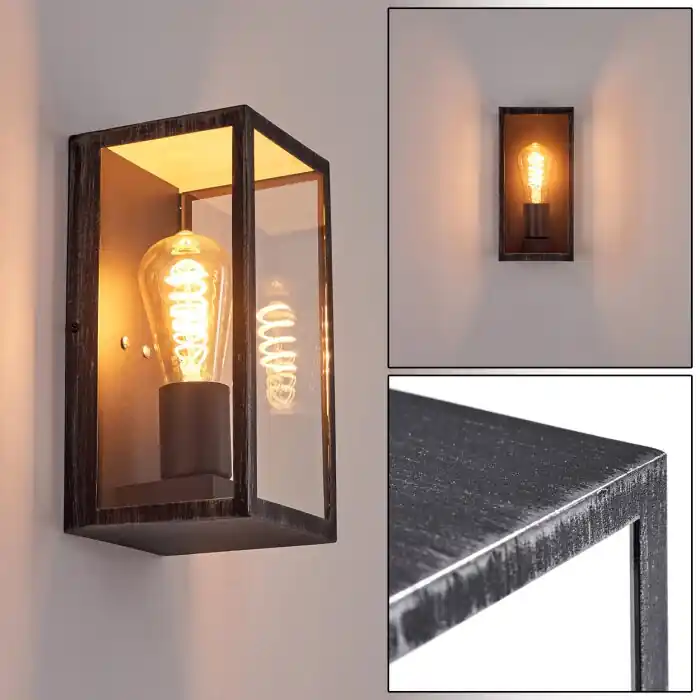 Hamra Buiten muurverlichting Zwart, Zilver, 1-licht Koopje