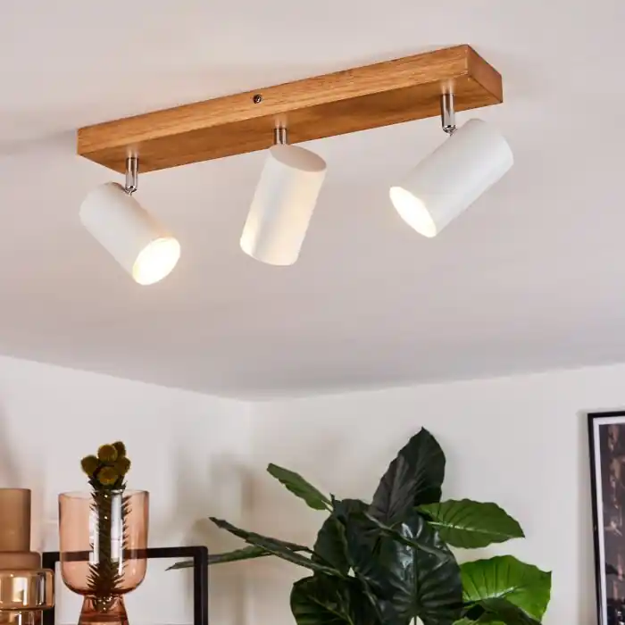 Betrouwbaar Zuoz Plafondlamp Hout licht, 3-lichts