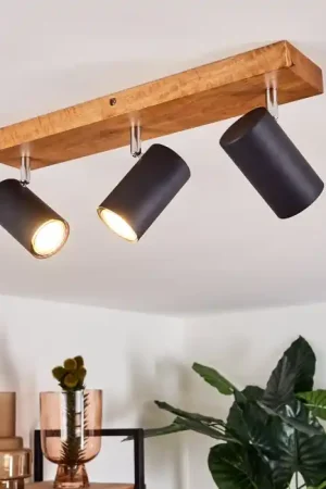 Zuoz Plafondlamp Hout licht, 3-lichts Exclusieve Aanbieding
