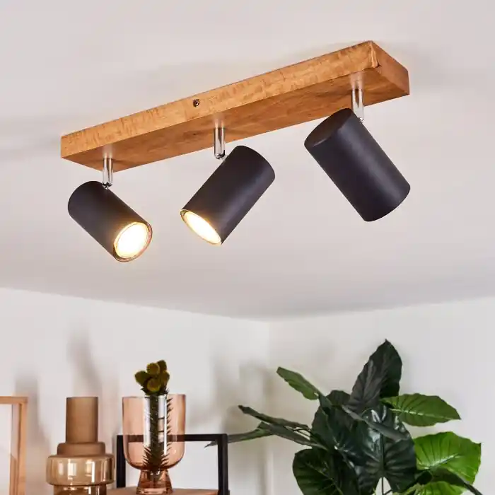 Zuoz Plafondlamp Hout licht, 3-lichts Exclusieve Aanbieding