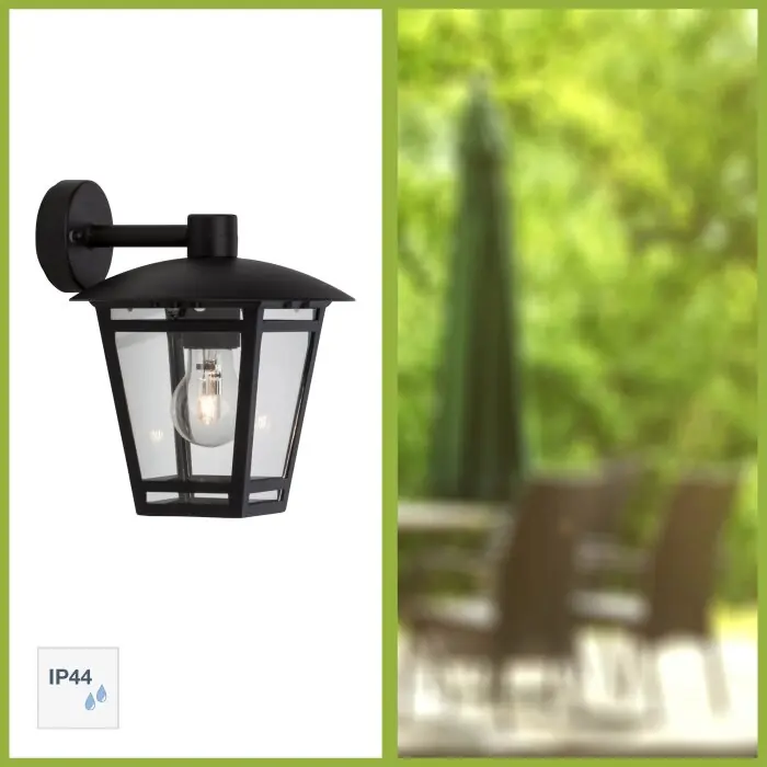 Meest Verkocht Brilliant Riley Buiten muurverlichting Zwart, 1-licht