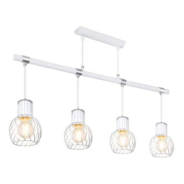 Gecertificeerd Globo MAIDA Hanger Chroom, Wit, 4-lichts