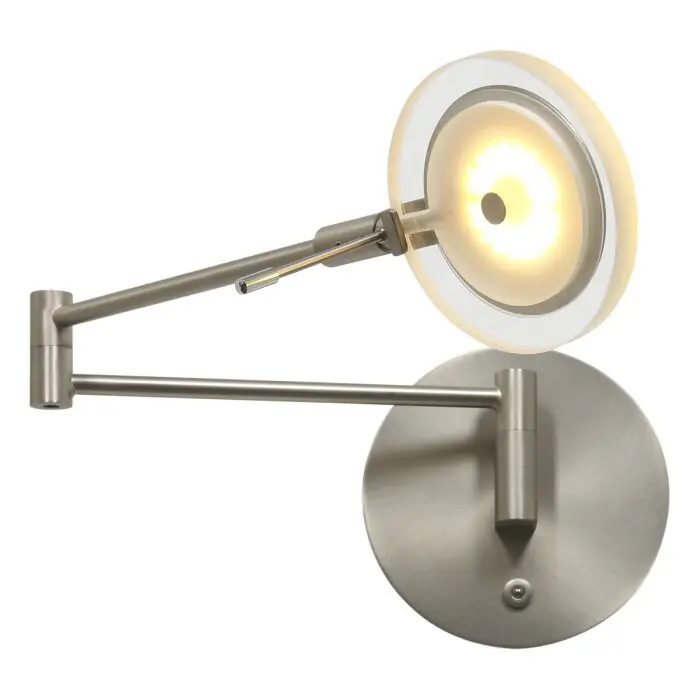 Steinhauer Turound Muurlamp LED roestvrij staal, 1-licht Op = Op