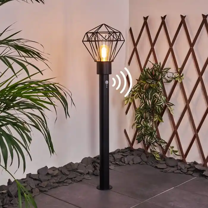 Goedkoop Solda Padverlichting Zwart, 1-licht, Bewegingsmelder