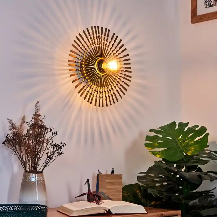 Aanbieding Julie Muurlamp Goud, Zwart, 1-licht