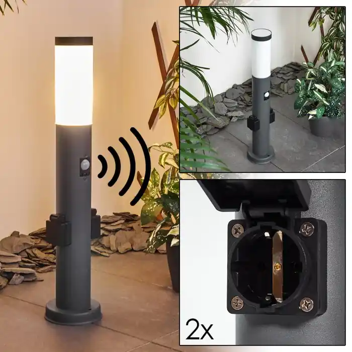 Weekendaanbieding Gaborone Padverlichting Antraciet, 1-licht, Bewegingsmelder