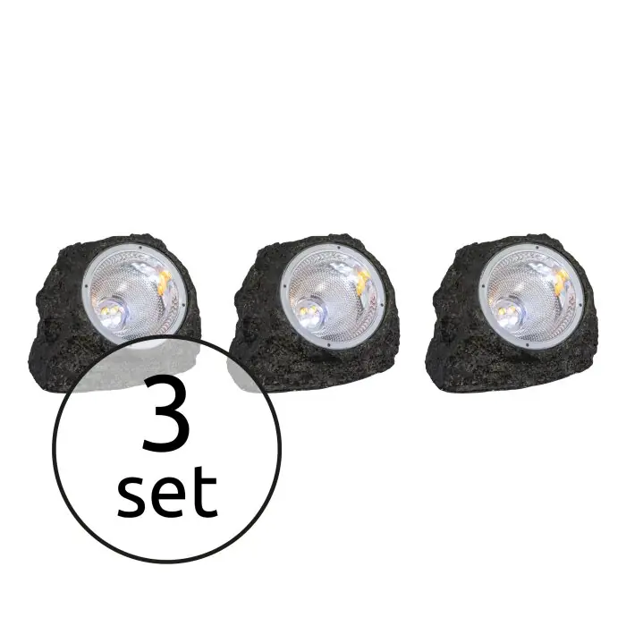 Globo SOLAR Solarlamp LED Grijs, 3-lichts Speciale Aanbieding