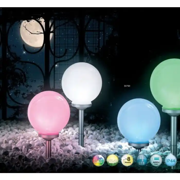 Premium Globo SOLAR Solarlamp LED Zilver, 4-lichts