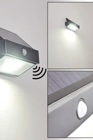 Wiborg Solarlamp LED Antraciet, 1-licht, Bewegingsmelder Flitsaanbieding