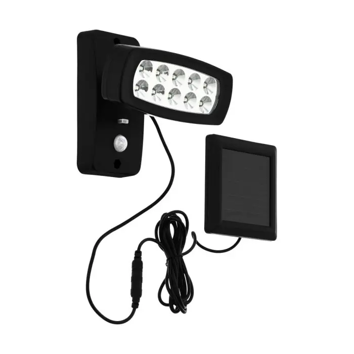 Laatste Kans EGLO PALIZZI Wandlamp LED Zwart, 1-licht, Bewegingsmelder