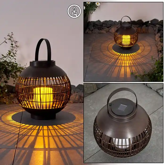 Aosta Solarlamp LED Bruin, 1-licht Direct Beschikbaar