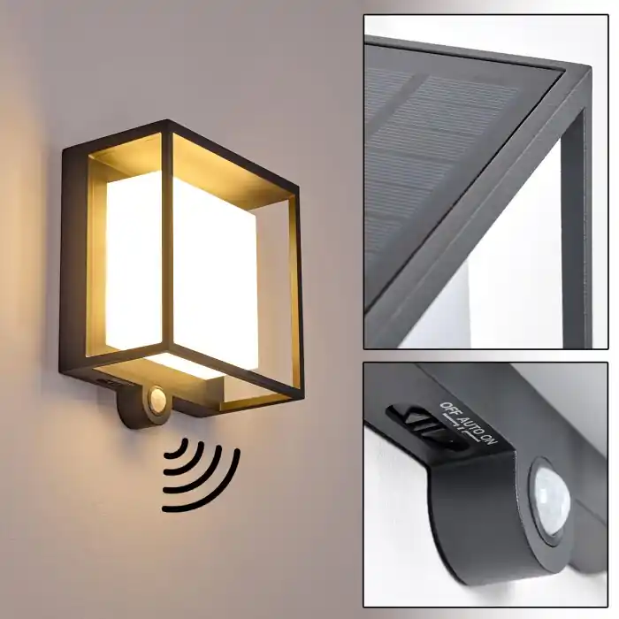 Lansing Buiten muurverlichting LED Antraciet, 1-licht, Bewegingsmelder Beste Prijs
