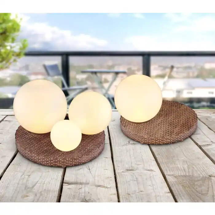 Aanbieding Globo Solarlamp LED Grijs, 3-lichts
