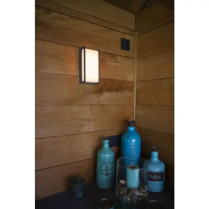 Flitsaanbieding Lutec Qubo Buiten muurverlichting LED Antraciet, 1-licht, Kleurwisselaar