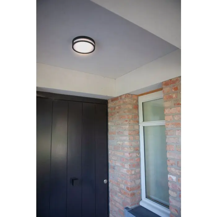 Snelle Levering Lutec Rola Buitenshuis plafond verlichting LED Zwart, 1-licht