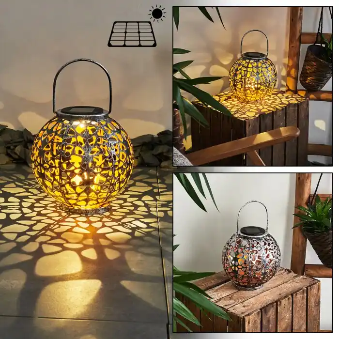 Exclusieve Aanbieding Moreland Solarlamp LED Koperkleurig, Zwart, Zilver, 1-licht