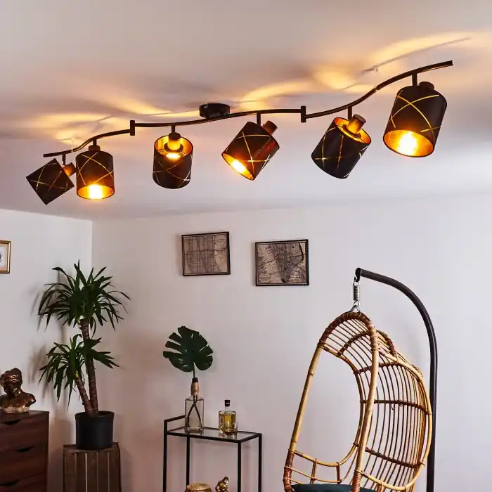 Alleen Vandaag Opatija Plafondlamp Zwart, 6-lichts
