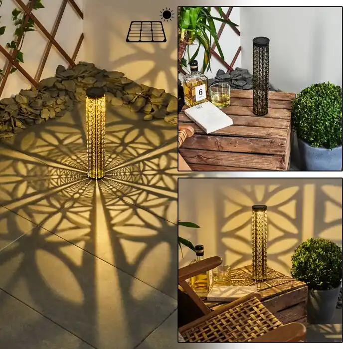 Hankinson Solarlamp LED Goud, Zwart, 1-licht Snelle Levering