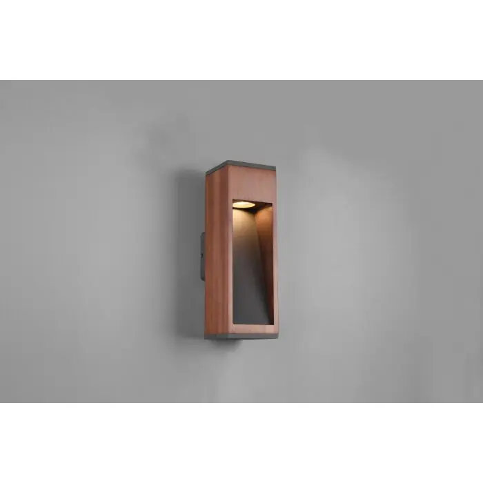 Trio Canning Buiten muurverlichting Hout donker, Nikkel mat, 1-licht Betaalbaar