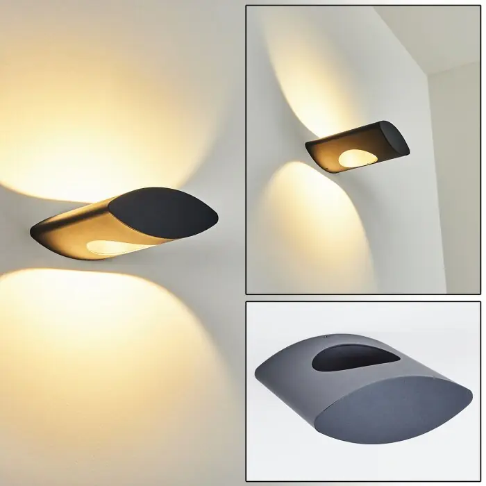 Lémettou Buiten muurverlichting LED Antraciet, Wit, 1-licht Express Levering