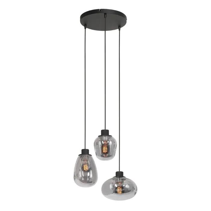 Exclusieve Aanbieding Steinhauer Reflexion Hanglamp Zwart, 3-lichts
