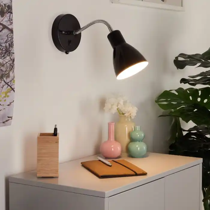 Alleen Vandaag Naouli Muurlamp Chroom, Zwart, 1-licht