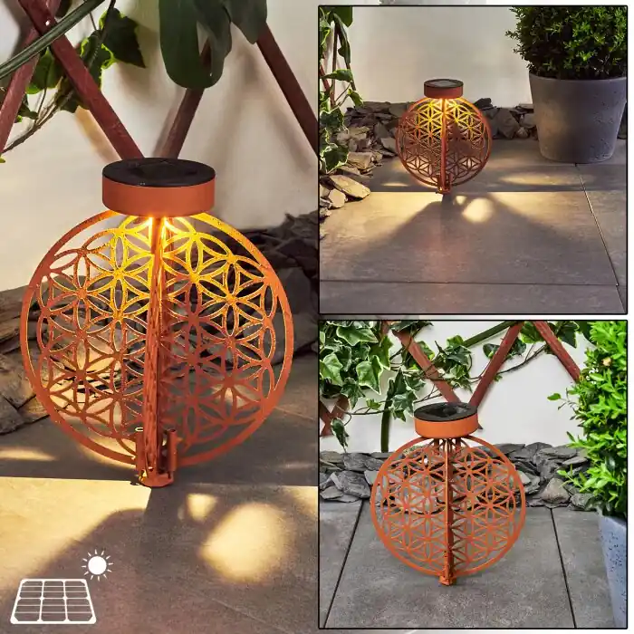 Snelle Levering Mésan Solarlamp LED Roest, Zwart, 1-licht
