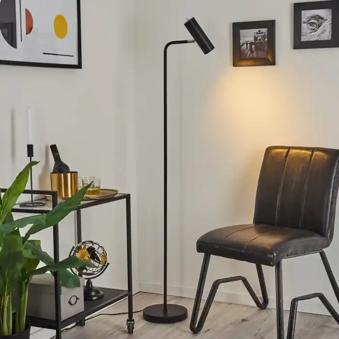 Op = Op Zuoz Staande lamp Chroom, Zwart, 1-licht