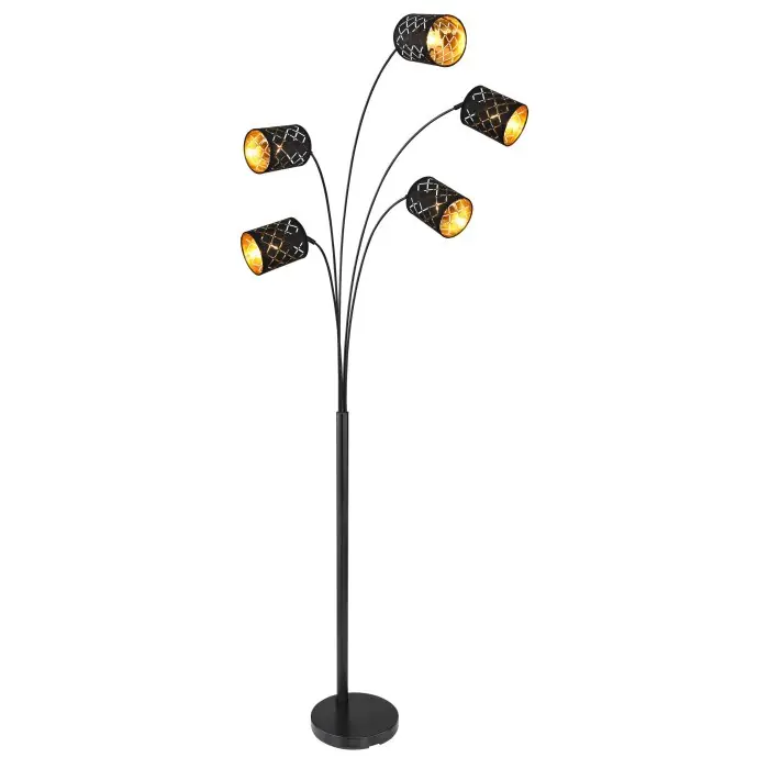 Exclusieve Aanbieding Globo CLARKE Staande lamp Zwart, 5-lichts