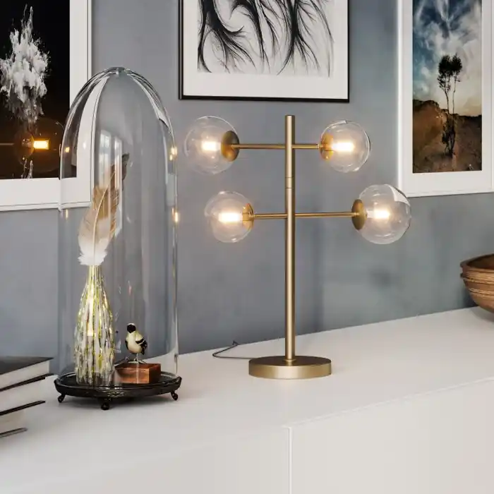 By Rydens Avenue Tafellamp Goud, 4-lichts Lage Prijs