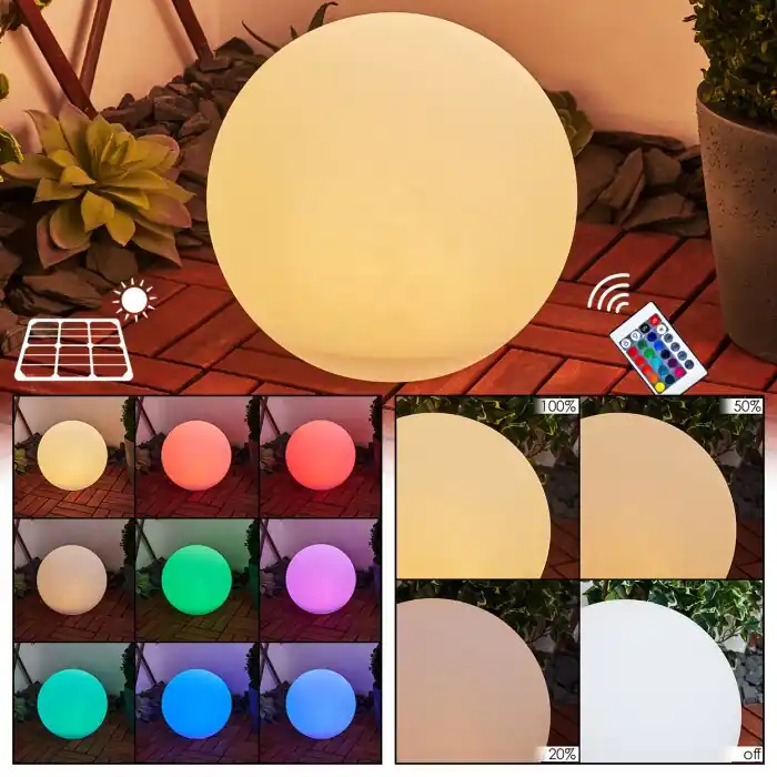 Ykullen Solarlamp LED Zwart, 1-licht, Afstandsbediening, Kleurwisselaar Direct Beschikbaar