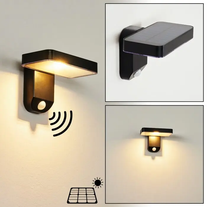 Bondarp Solarlamp LED Zwart, 1-licht, Bewegingsmelder Snelle Levering