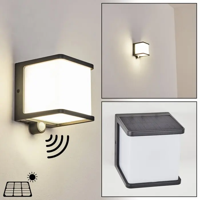 Burseryd Solarlamp LED Antraciet, 1-licht, Bewegingsmelder Superprijs